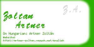 zoltan artner business card